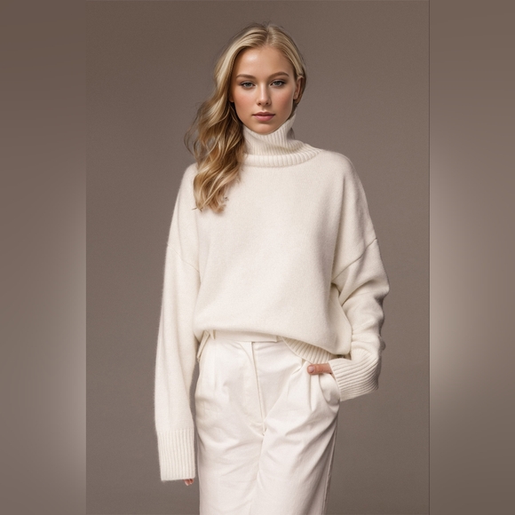 Basic Bae Turtleneck Dropped Shoulder Long Sleeve Sweater - Picture 3 of 6